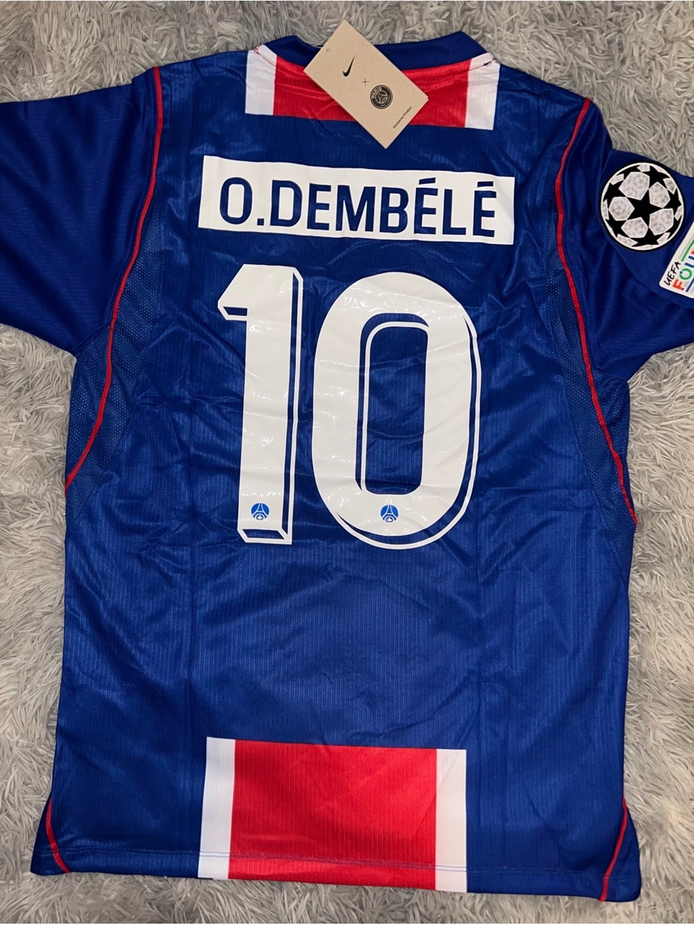Nike Blue Soccer Jersey with White Number 10 and Red Accents